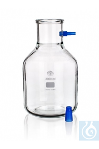 Filtration flask, bottle shape, 10000 ml, Ø 1= 240 x Ø 2= 80 x H 420, with plastic hose...